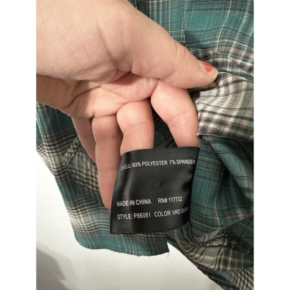 River Edge Shirt Mens XL Green Plaid Short Sleeve Button Outdoor Fishing - Picture 6 of 7